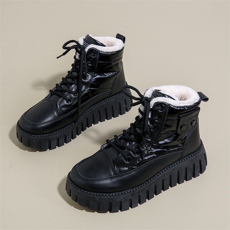 韩版加绒棉靴女2024冬季保暖高帮女鞋ins学生休闲运动棉鞋，女鞋雪地靴，电商A223