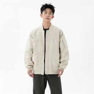新款夹克男棒球服休闲上衣男外套纯色914-4-W65图片