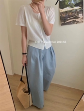 简约小清新针织圆领薄款短袖女夏季新款针织衫，女装针织衫/毛衣，圣旺供货
