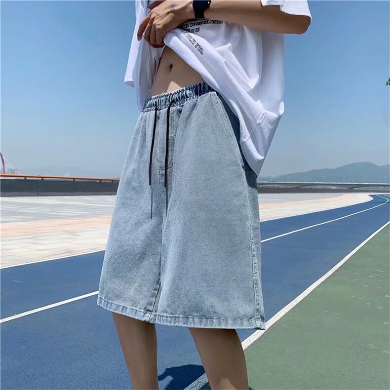 夏季高街短裤男生5分宽松薄款外穿港风潮流休闲五分中裤DK307-p33,男装牛仔裤,星座1008