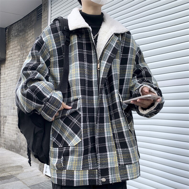羊羔毛加绒加厚棉服外套男冬季百搭情侣棉衣M166P105控148,男装棉衣,电商A157