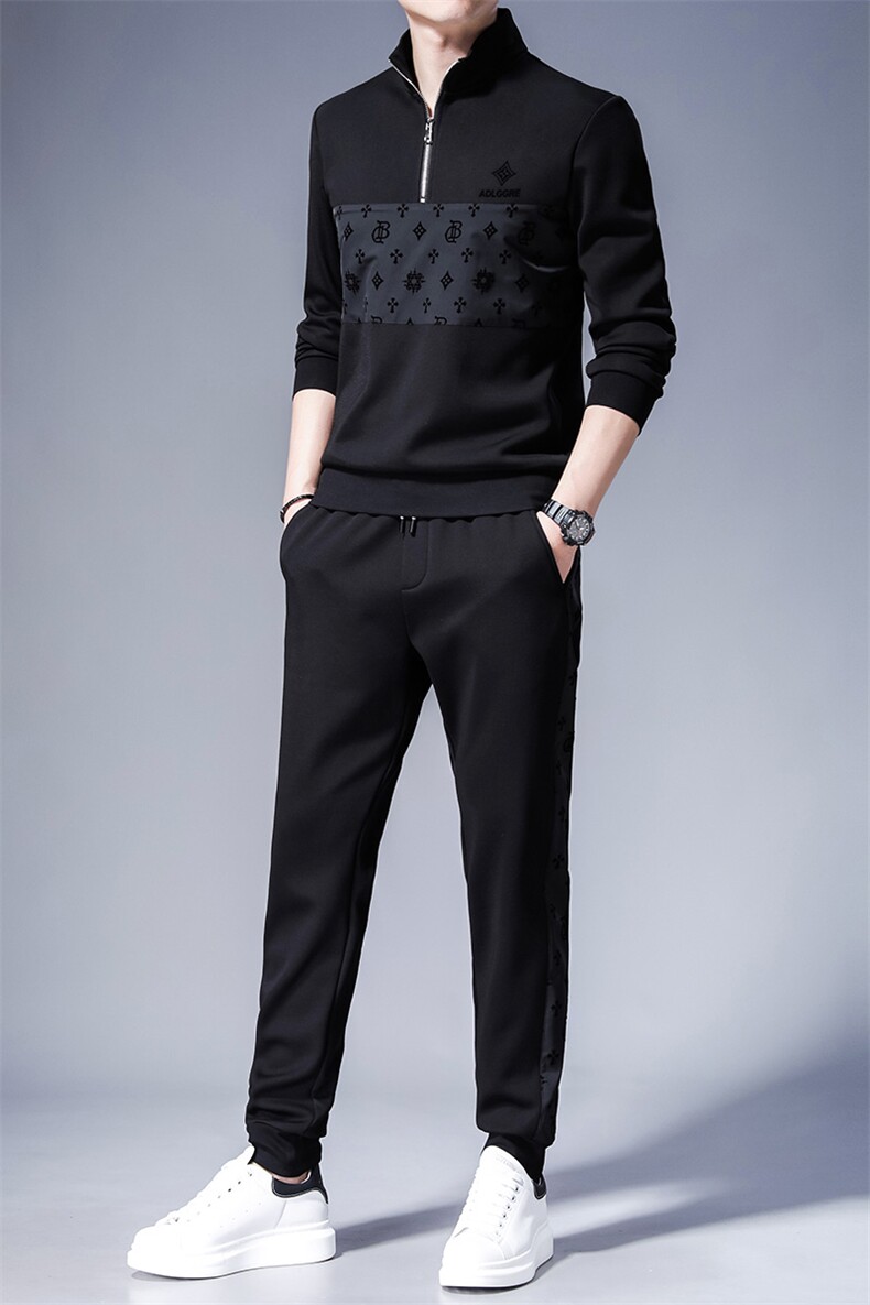 SA5501-2钱塘2020-2冬季加绒加厚商务休闲简约中年男士套装P150,男装休闲套装,钱塘207-2
