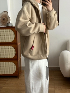 摇粒绒连帽拉链卫衣外套1302-GS02-P55 成分100聚酯纤维图片