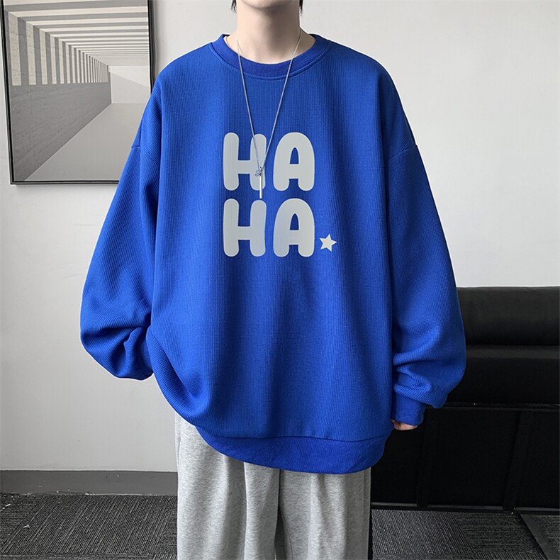 华夫格卫衣圆领卫衣男大码长袖t恤男外套HW76346-P30,男装卫衣,电商A040