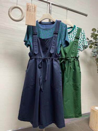 【现货】夏季新款花朵上衣搭配背带裤，女装，KEYI