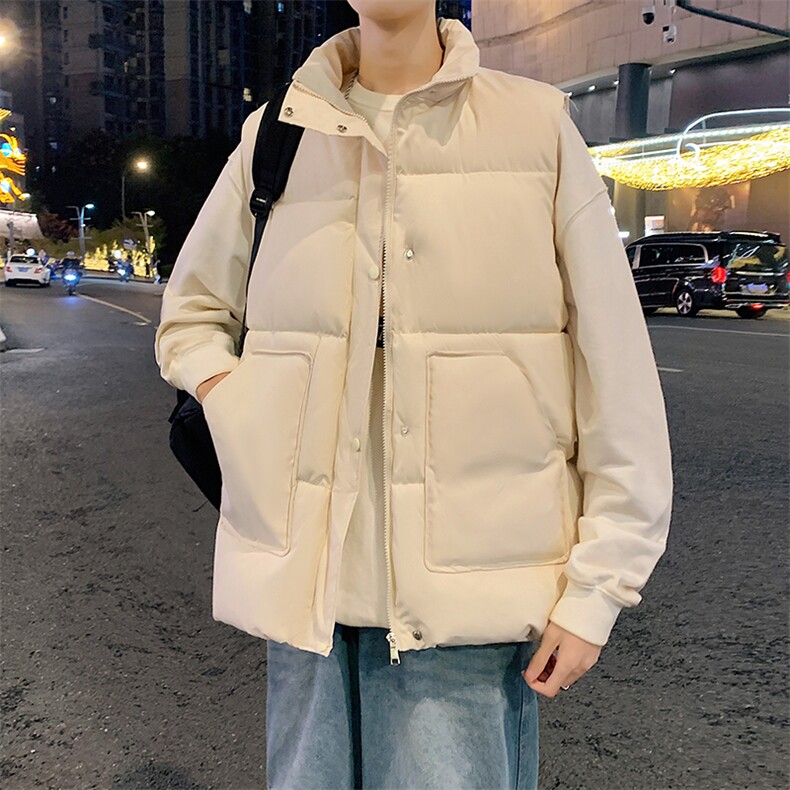 男士立领棉马甲冬季加厚纯色棉背心休闲外套潮流A266-WMJ621-P45，男装背心/马甲，电商A266