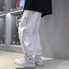 休闲裤男秋韩版排扣阔腿裤港风潮牌宽松束脚卫裤A125-DK911-P50，男装休闲裤，电商A071