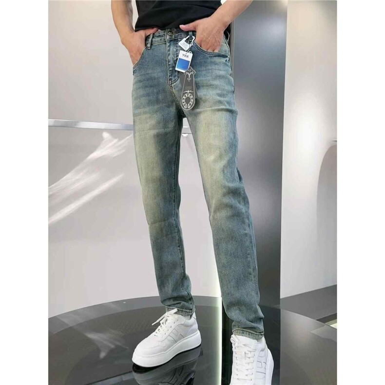 1506-1/KS1011/P46浅蓝潮流时尚字符印花男士修身牛仔裤高品质,男装牛仔裤,星座1506-1