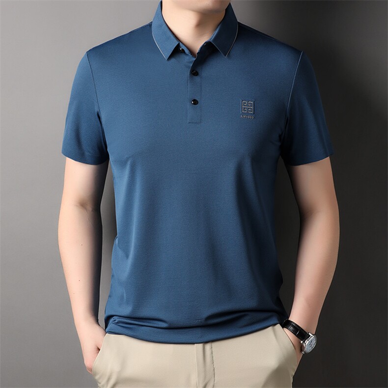 2023新款夏季新款polo衫男士短袖商务T恤刺绣父亲节衣服翻领保罗图片
