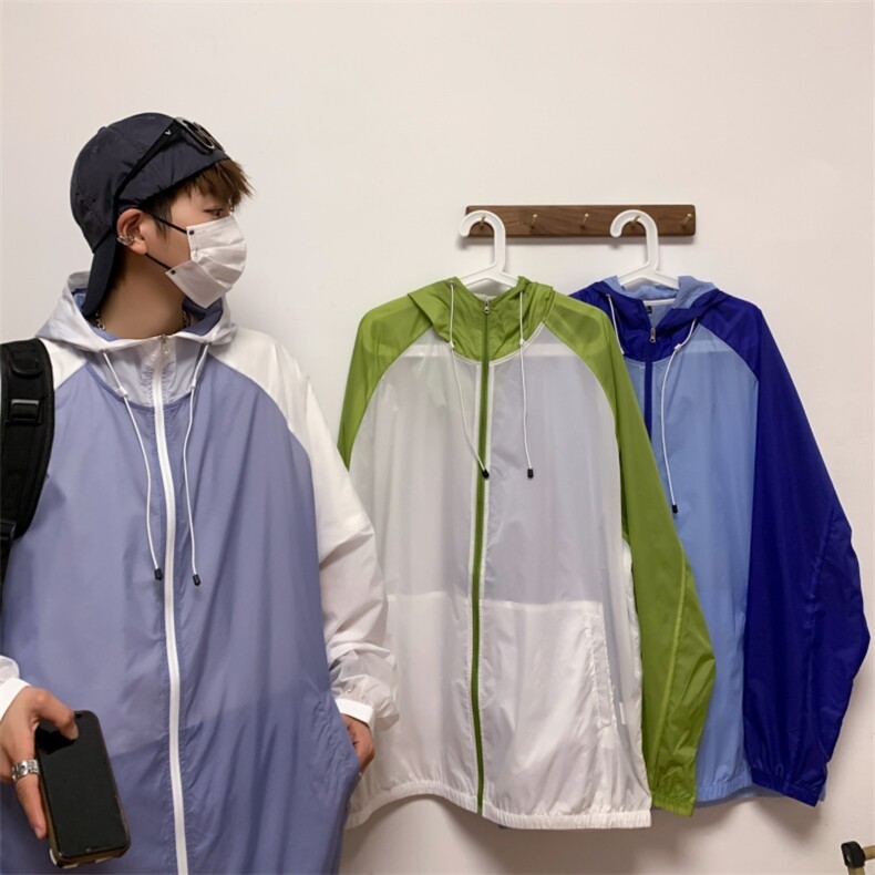 2024新款男女士情侣款防紫外线风衣外套皮肤衣防晒服A409-1,男装防晒衣,电商A409-1