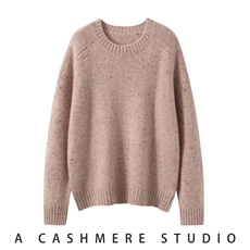 2026年秋季宽松通勤七彩宽松加厚圆领羊绒衫女，女装羊绒衫，朵沐纯羊绒