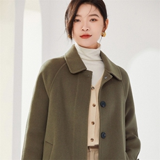 百搭简约羊毛双面呢外套轻奢知性气质女，女装双面呢大衣，牧绒庄园