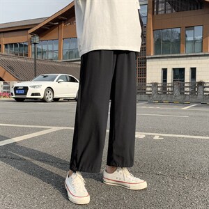 春夏新款垂感冰丝大码抽绳休闲裤款号2023-特批20,男装休闲裤,星座718-1
