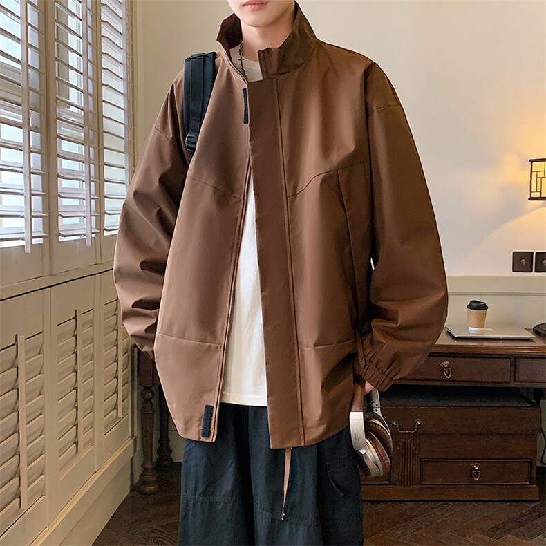 高品质不易褶皱立领防风防水夹克设计拼色外套MYJ24-7804p-65,男装夹克,电商A128