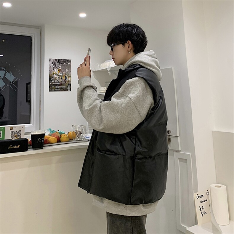 美式复古棉服男女冬季潮牌宽松马甲加厚立领坎肩外套HY22P85,男装棉衣,电商A102B