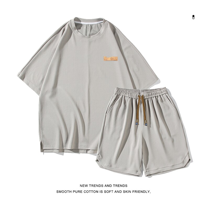 夏季潮牌短袖短裤休闲运动衣服2024新款冰丝套装TZ30-特批68,男装休闲套装,星座718