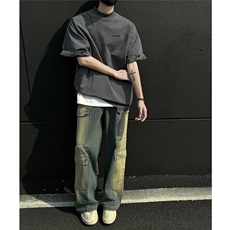 1港风满钻巴家罗口硅胶印字母logo设计短袖T恤男DT77835P33控58，男装T恤，星座226-2