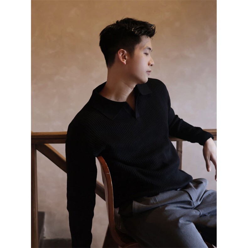 原版抖音V领毛衣针条纹针织衫D1178-P68,男装针织衫/毛衣,星座1012-1