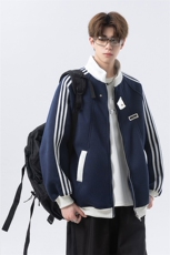 加绒加厚-高品质-拼接条纹设计感外套男cp122jr-特p55，女装短外套，电商B371