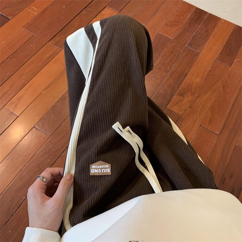 冬季灯芯绒加绒加厚拼接休闲裤M~5XL XZ604-KG46JR-P65控78图片