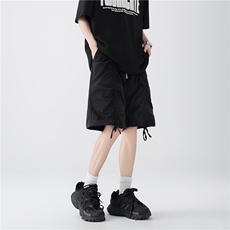 INS潮流褶皱松紧设计冰丝透气宽松五分裤B315-K24145-特p30控58，男装牛仔裤，电商B315