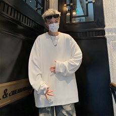 量大优供视频港风摆拍大码V领长袖T恤男XH81-特p25，男装T恤，电商B367