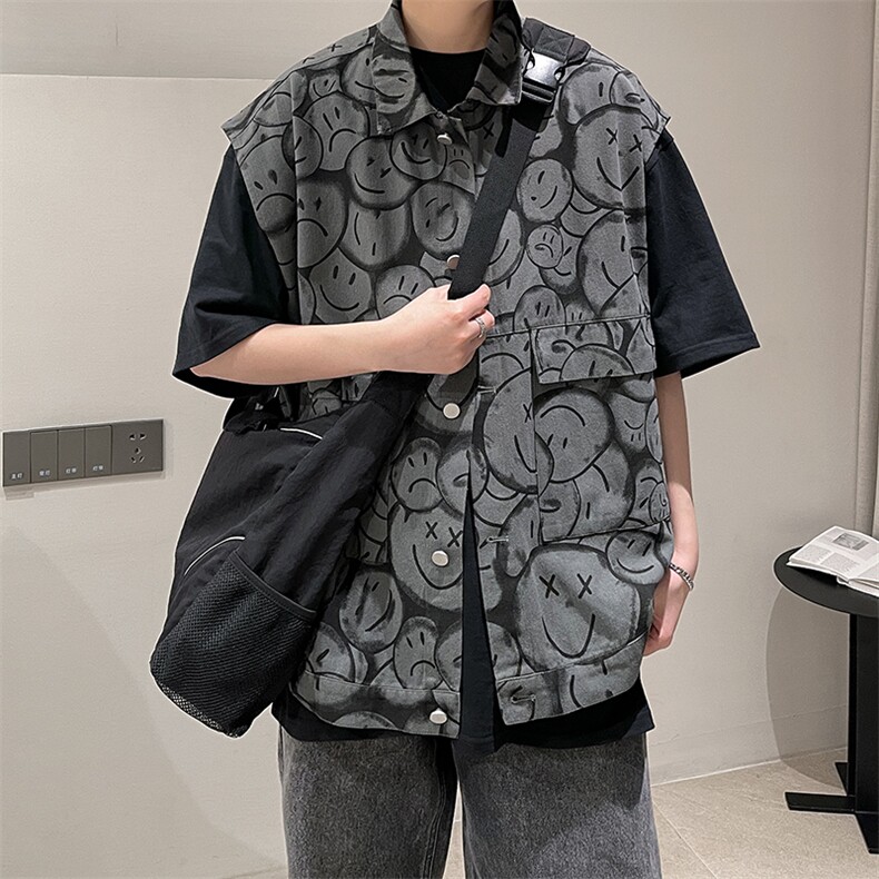 工装马甲男宽松夹克外套春夏潮牌高街无袖坎肩背心潮A071-M1-P55,男装背心/马甲,电商A071