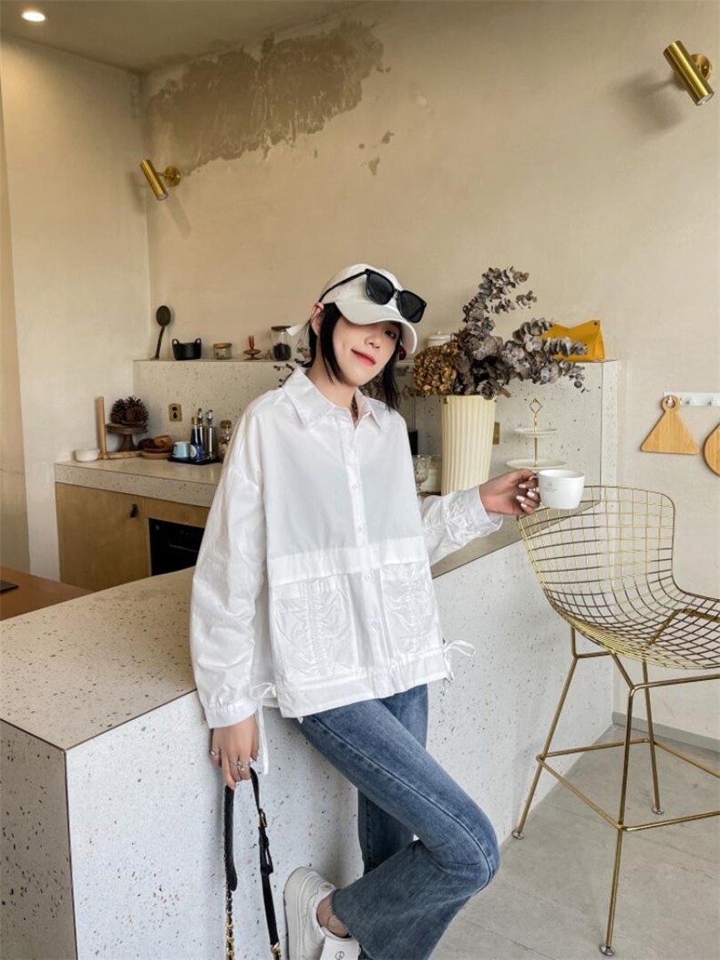 抽绳休闲衬衫，女装衬衫，百变诱惑(6F)