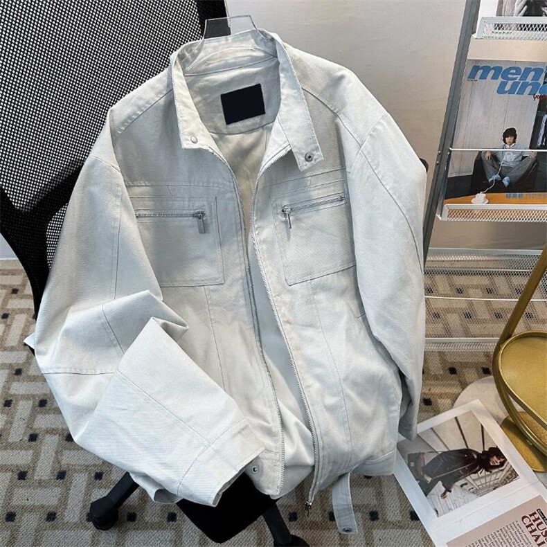 GC9956-P75水洗牛仔外套男春秋款美式复古立领工装哈灵顿夹克潮,男装夹克,电商C233