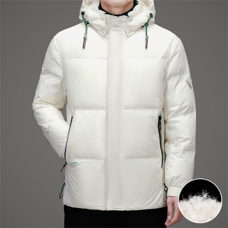 新标90绒防水黑金羽绒服外套男士秋冬时尚休闲拆卸帽羽绒服大衣,男装羽绒服,钱塘723