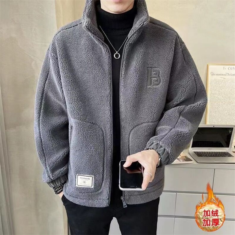 欧洲站羊羔毛外套男秋冬季2024新款棉服男装颗粒绒棉衣加厚潮牌,男装棉衣,星座1511