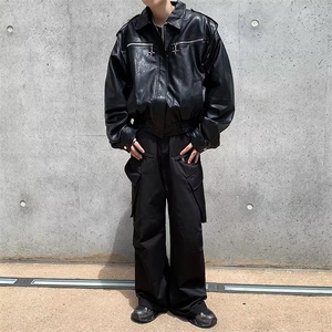 韩版潮流休闲宽松帅气夹克春秋夏季新款皮衣外套男士薄款机车图片