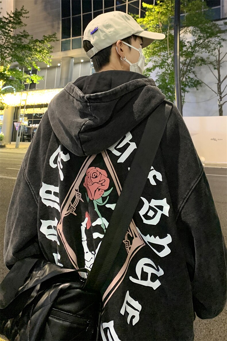 抖音供货、重磅加绒450克水洗高街欧美美式卫衣D223A-SX2212-P70,男装卫衣,电商019-1