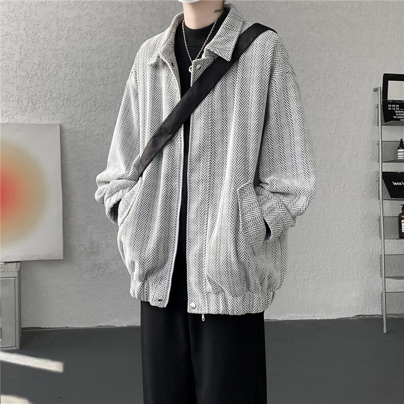 现货 JK1166-特批60 控98 美式翻领夹克大码痞帅老钱风上衣外套图片
