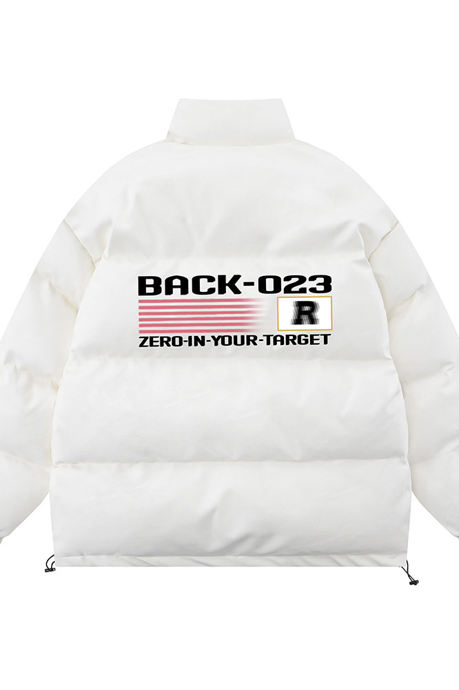白底23新款冬季时尚百搭宽松字母印花棉服外套MY6456,男装棉衣,电商A268-1