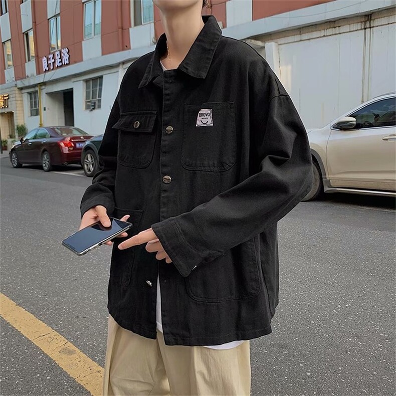 牛仔夹克时尚慵懒潮牌新款潮流流行ins港风工装外套男W6107-P58,男装夹克,星座412-2