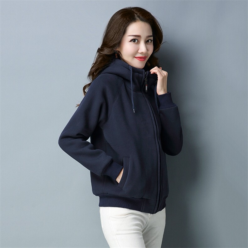 妈妈卫衣女2024新款宽松加绒加厚秋冬休闲运动开衫短款外套大码潮，女装卫衣/绒衫，鑫鑫格