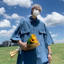 夏季短袖衬衫男牛仔衬衣N4708P40，男装衬衫，星座1116-2