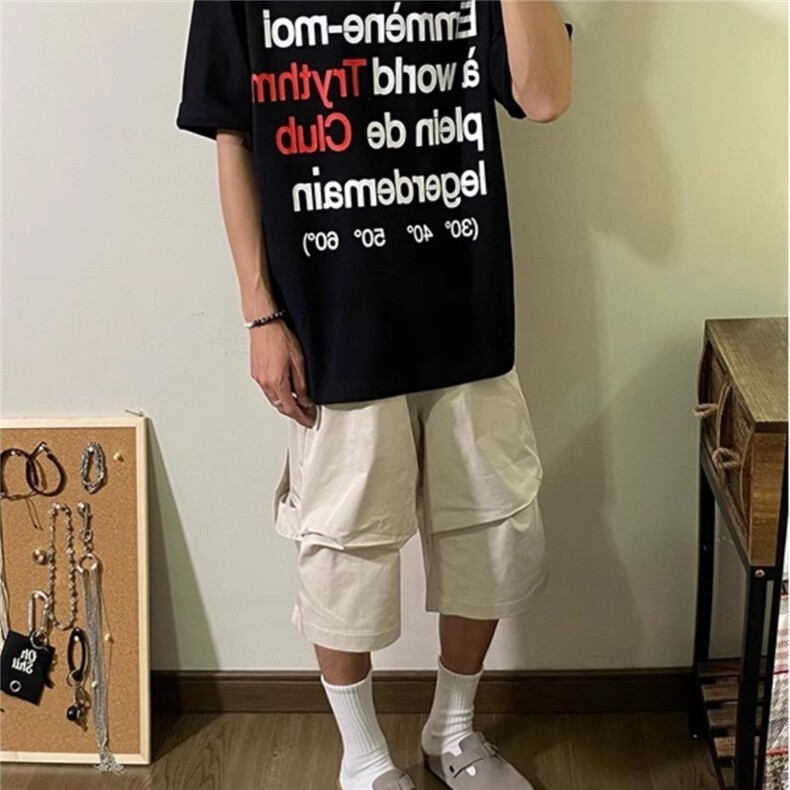 现货！机能风假两条机能六七分裤设计感小众休闲短裤RE150-P55,男装牛仔裤,星座1005-6