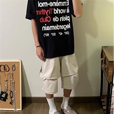 现货！机能风假两条机能六七分裤设计感小众休闲短裤RE150-P55，男装牛仔裤，星座1005-6