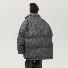 1白墙PU皮复古做旧设计钢印棉衣男女MY77096P130控198抖控228，女装棉衣/棉服，星座227-7