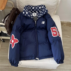 棉服男款冬季美式立领轻薄oversize棉服加厚棉衣外套短款面包服图片