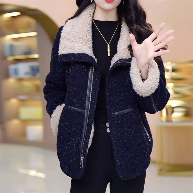 【大货已出】加绒加厚保暖修身显瘦上衣女时尚小香风短款外套女，女装皮草，韩蔻秀