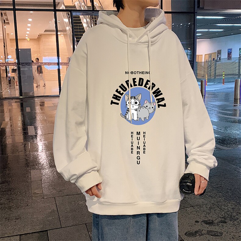 WY2160-P35加绒款-P40纯棉连帽卫衣男大码运动帽衫宽松薄外套男,男装卫衣,电商A040