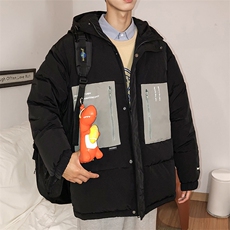 【】A003-HY8009-P130冬装新款撞色修饰连帽棉衣港风3，男装棉衣，电商A003
