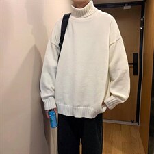 高领毛衣男潮流纯色线衣ins港风宽松慵懒加厚针织衫百搭MY45-P40,男装针织衫/毛衣,星座1008-2