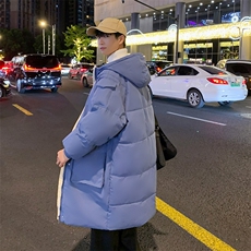 男士冬季中长款棉服男纯色加厚棉服休闲棉袄潮流A266-WMY2112-P85，男装棉衣，电商A266