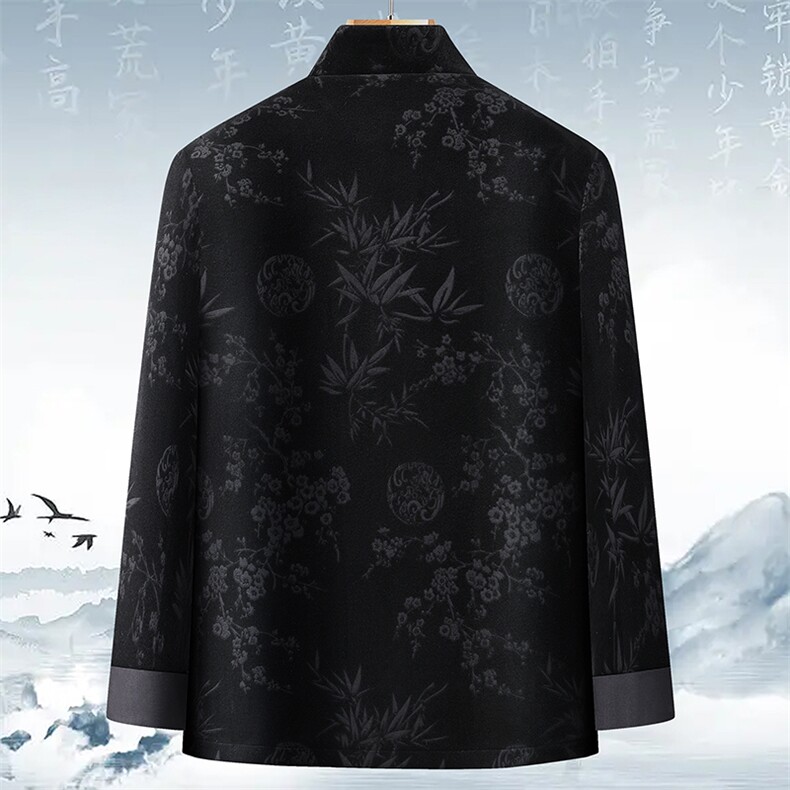 长期有货中老年风唐装棉服中山装盘扣男加绒复古棉衣外套,男装棉衣,钱塘723