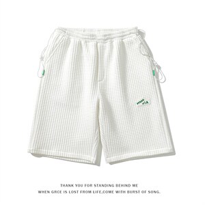 2023夏季新款休闲华夫格贴标运动男百搭宽松五分短裤DK28853-P40图片