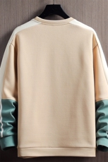 秋季新款潮流上衣圆领贴标袋鼠口袋宽松男士休闲卫衣CYWY8859-P30，男装卫衣，电商A128